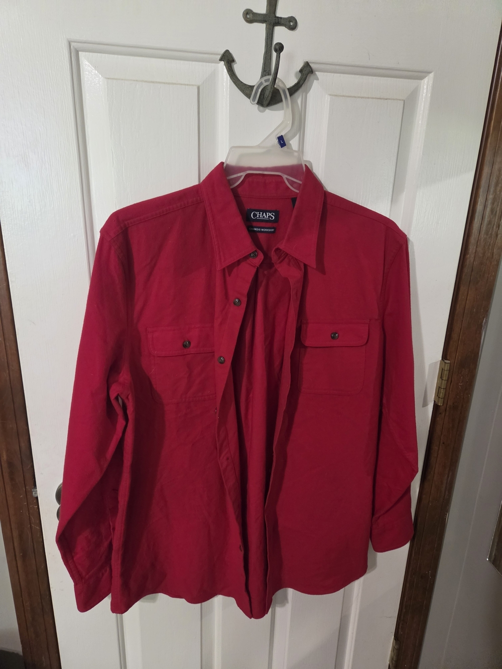 Chaps Men's Bright Red Casual Button-Down Shirt